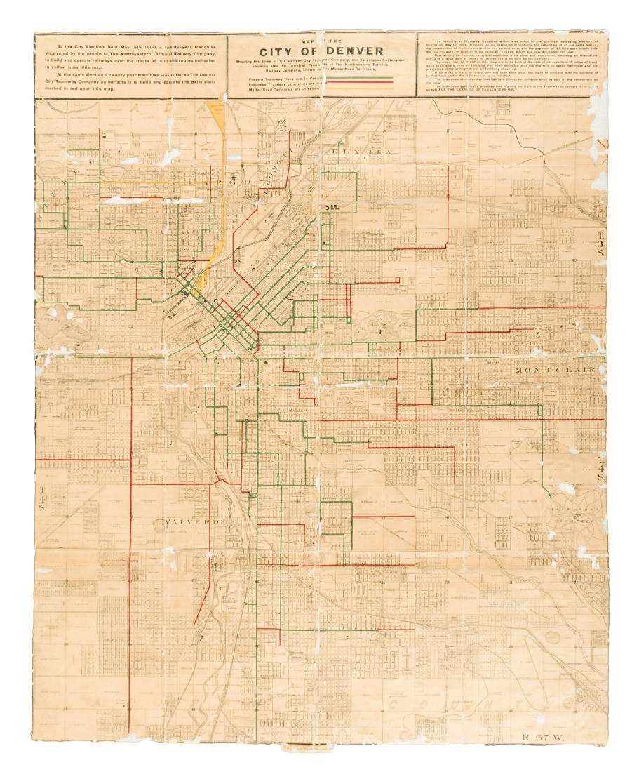 Map of the Denver tramways 1906 (1 of 3)