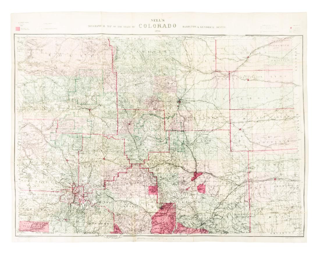Nell's Topographical Map of Colorado 1896 (1 of 4)