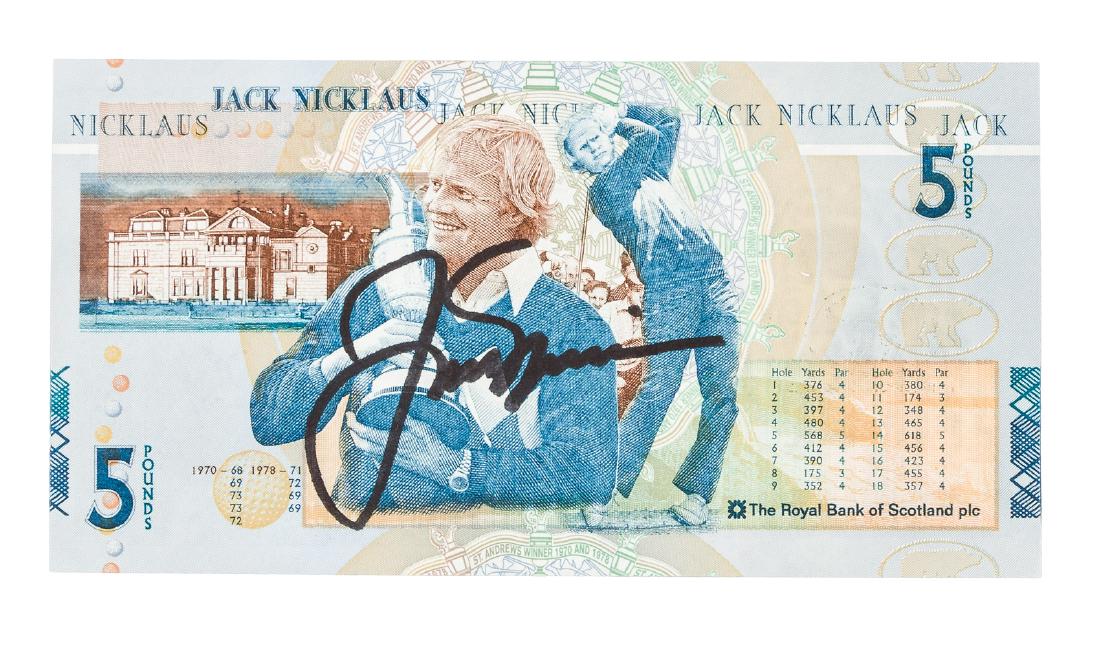 Jack Nicklaus signed commemorative banknote (1 of 2)