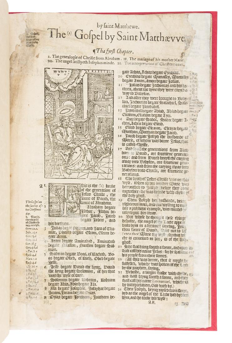 St. Matthew from the 1574 folio Bishops' Bible (1 of 2)