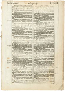 Ten leaves from King James Bible 1613: Heading: (Bible in English) Author:  Title: Ten leaves from the true 1613 edition of the King James Bible Place Published: [London] Publisher:[Robert Barker] Date Published: [1613] Desc