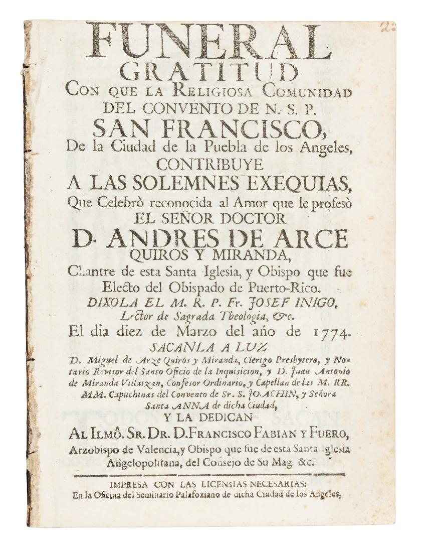 Funeral sermon in Mexico 1774 (1 of 1)