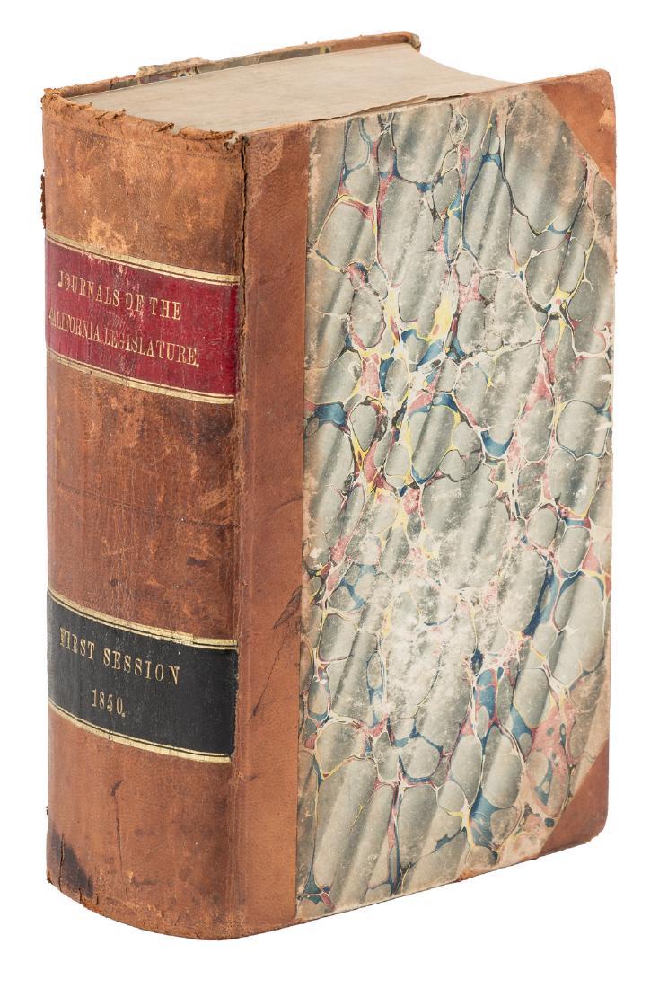 First sessions of the California Senate and House: Heading: (California) Author: Title: Journal of the Senate of the State of California; At Their First Session, Begun and Held at Puebla de San Jose [bound with] Journal of the House Assembly of the St