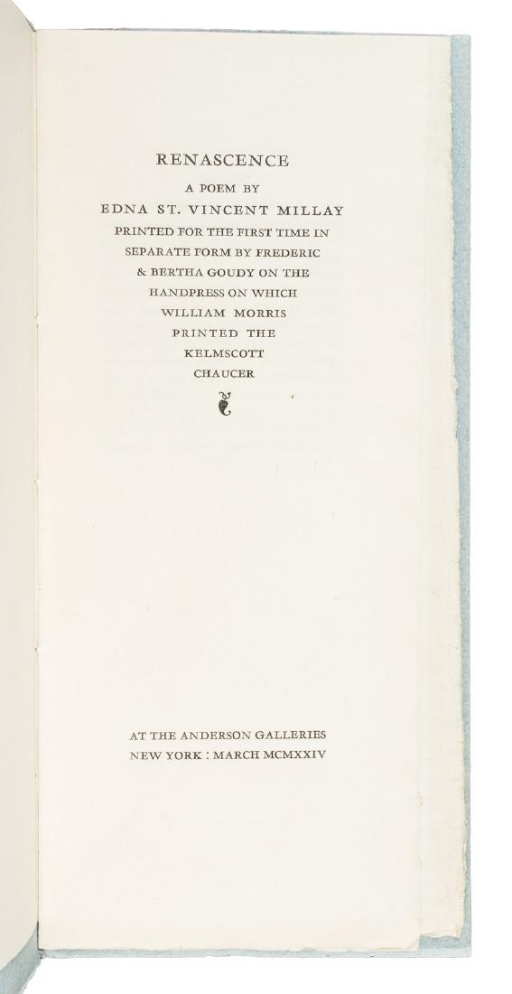 Millay poem printed by Goudy on Morris' handpress (1 of 2)
