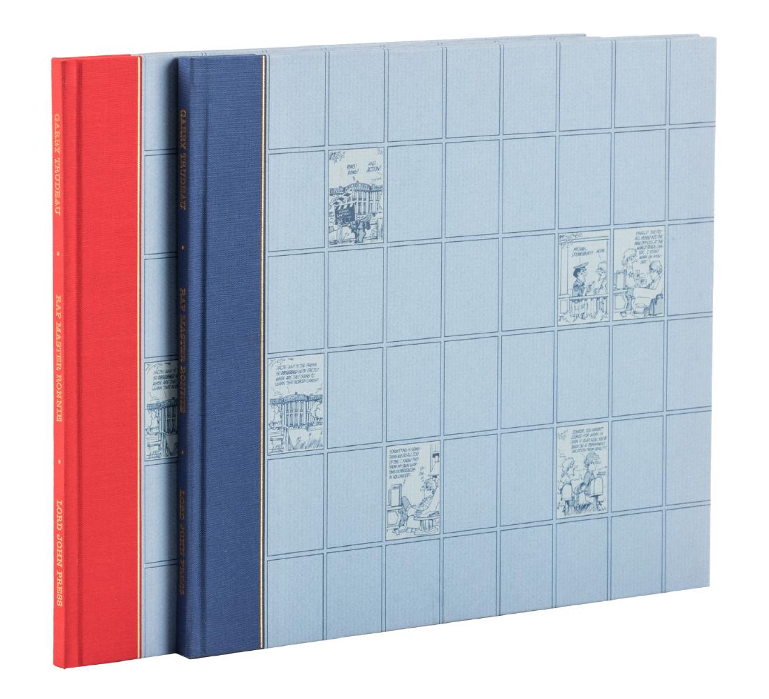 Gary Trudeau Rap Master Ronnie presentation copies: Heading: Author: Trudeau, Garry Title: Rap Master Ronnie - two presentation issues Place Published: Northridge, CA Publisher:Lord John Press Date Published: 1986 Description: