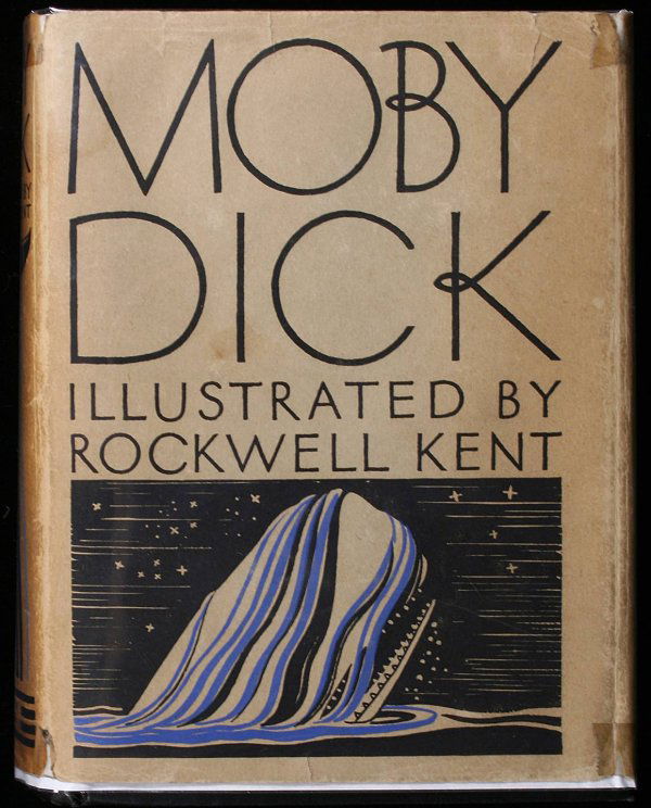 Moby Dick: Author: Melville, Herman Description: [xxxii], 822, [5] pp. Illustrated by Rockwell Kent. 7x5, original black cloth stamped in silver, dust jacket. First Kent Trade Edition. Small format, one-volume v