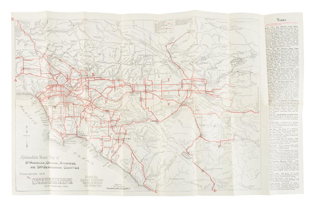 Auto road map of greater Los Angeles, 1916 (1 of 1)