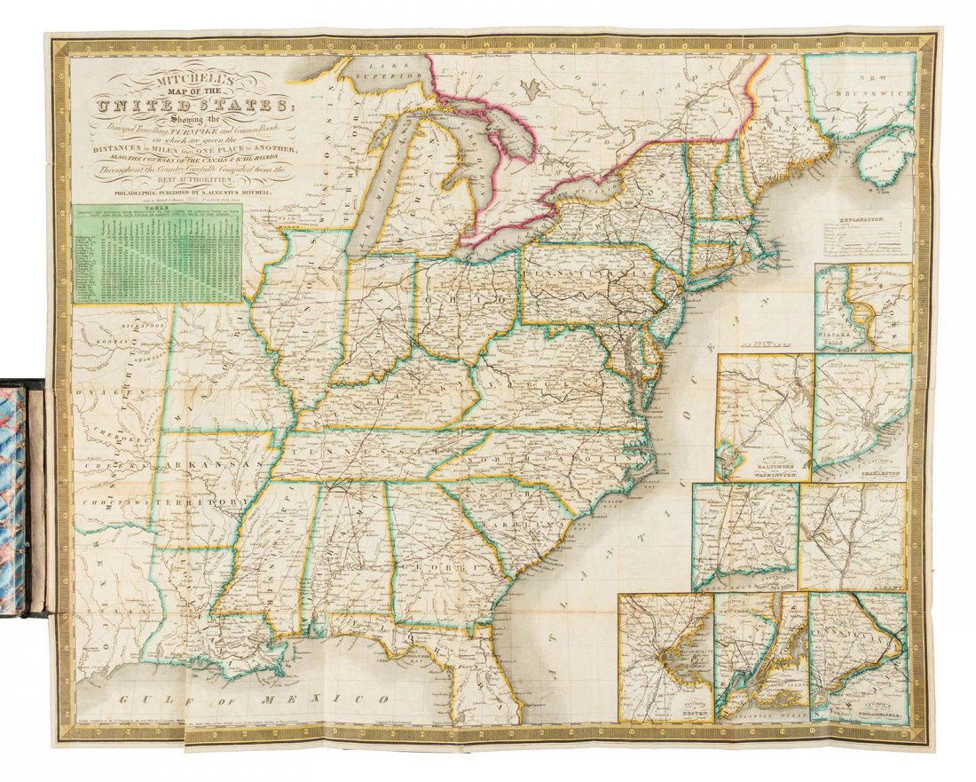 1835 Pocket map and traveller's guide by Mitchell (1 of 4)