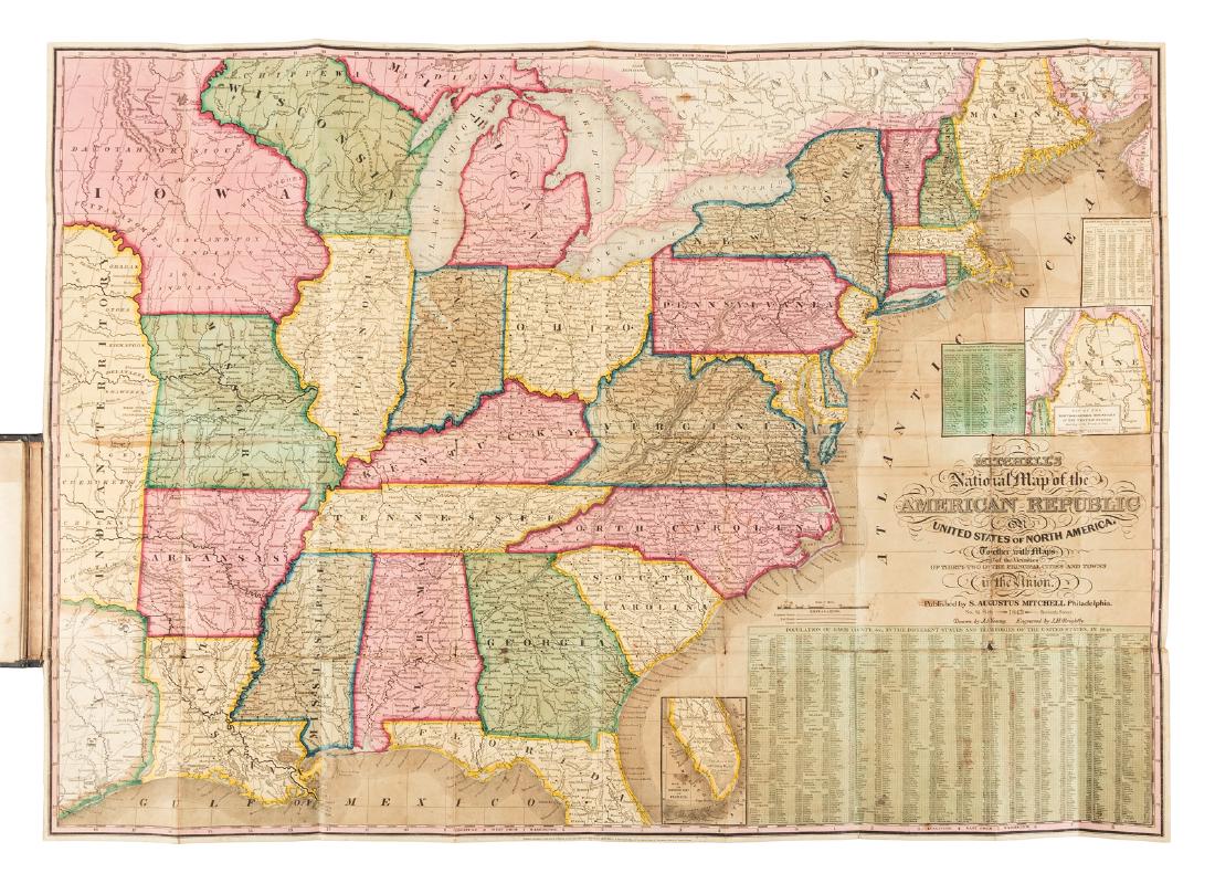 Mitchell's 1843 National Map of the American Republic (1 of 9)