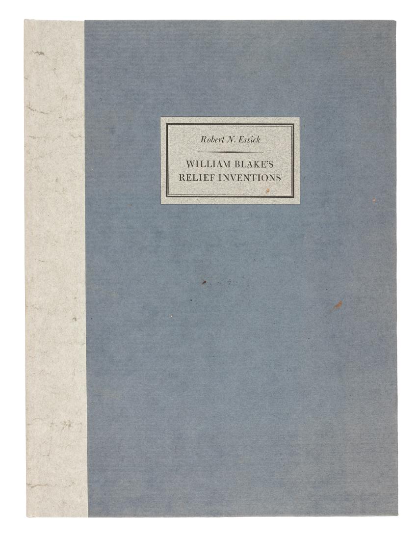 Blake's Relief Inventions 1/365: Heading: (Blake, William) Author: Essick, Robert N. Title: William Blake's Relief Inventions Place Published: Los Angeles Publisher:The Press of the Pegacycle Lady Date Published: 1978
