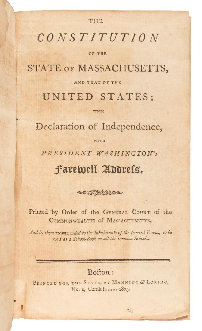 Constitution of U.S., & Massachusetts, 1805 (1 of 2)