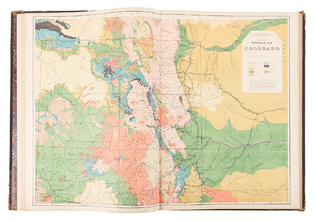 Hayden Folio Atlas of Colorado 1877: Heading: Author: Hayden, Ferdinand V. Title: Geological and Geographical Atlas of Colorado and Portions of Adjacent Territory Place Published: [n.p.] Publisher:Julius Bien Date Published: 18