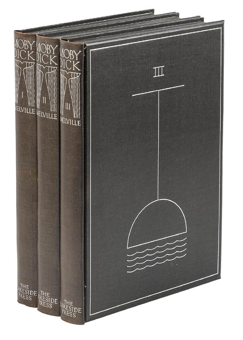 Signed by Kent with penciled whale emblem: Heading: (Kent, Rockwell) Author: Melville, Herman Title: Moby Dick or the Whale Place Published: Chicago Publisher:The Lakeside Press Date Published: 1930 Description: Thre