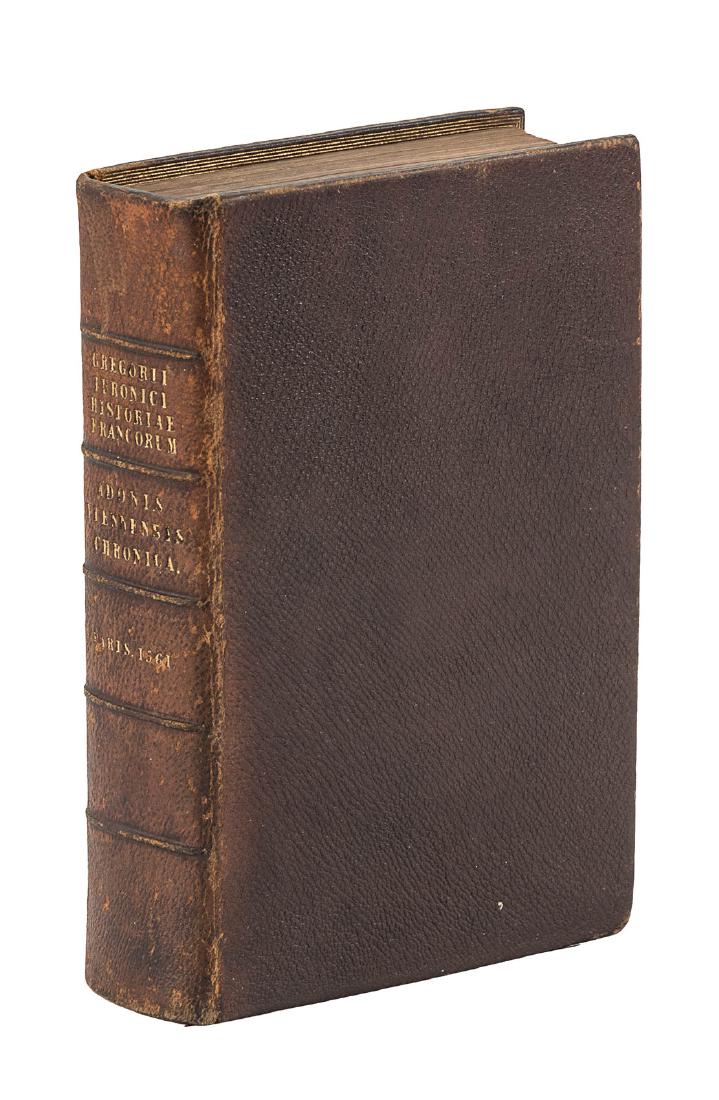 History of the Franks 1561: Heading: Author: Gregory, Bishop of Tours, Saint Title: Historiae Francorum libri decem. In quibus non solum Francorum res gestae, sed etiam martyrum cum infidelibus bella, & Ecclisiae cum haereticis 