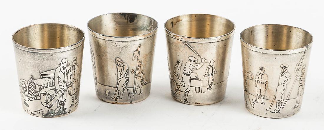 Silver-plate cups with golfing scenes (1 of 1)