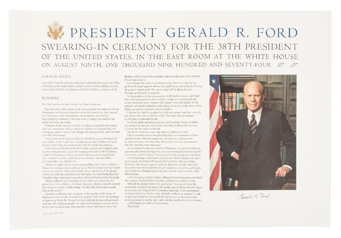 President Ford signed broadside 1/175 (1 of 1)
