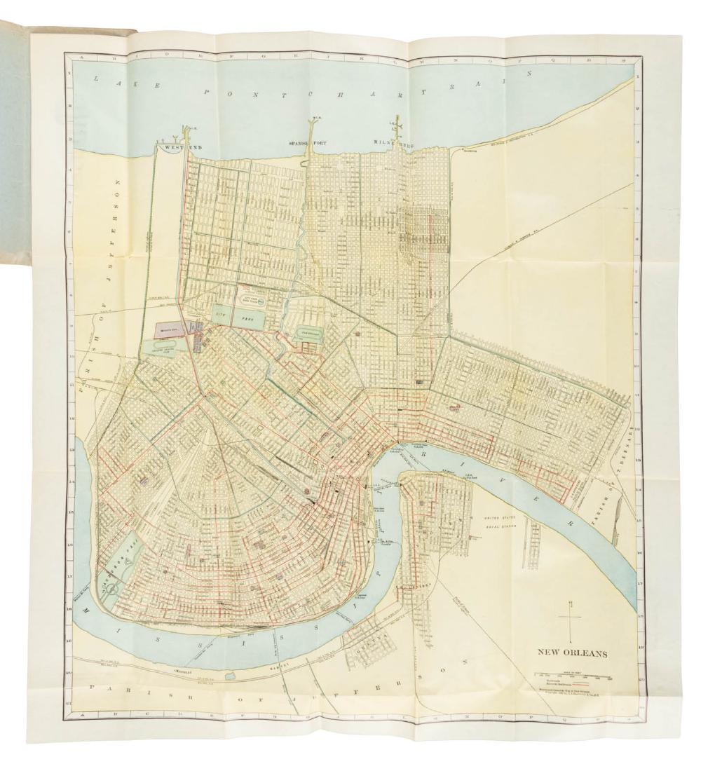 Folding map of New Orleans, 1908 (1 of 1)