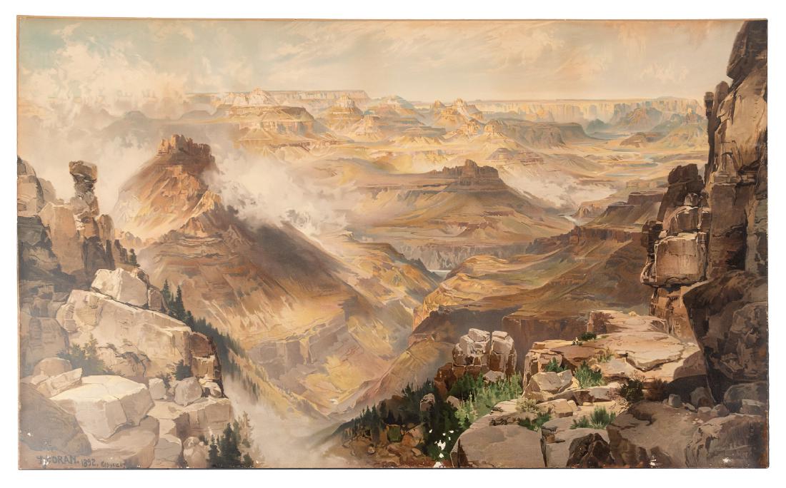 Thomas Moran color lithograph of Grand Canyon (1 of 2)