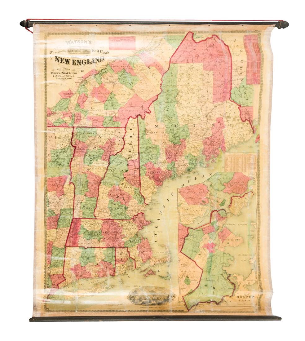 Wall maps of New England and Eastern U.S. 1872