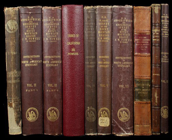 Contributions to North American Ethnology: Powell, John Wesley Description:8 volumes in 9. Volumes I-VII; IX (Volume VIII not published). Volume II in two parts. Numerous figures and plates, including heliographs and chromolithographs. (4to) 1