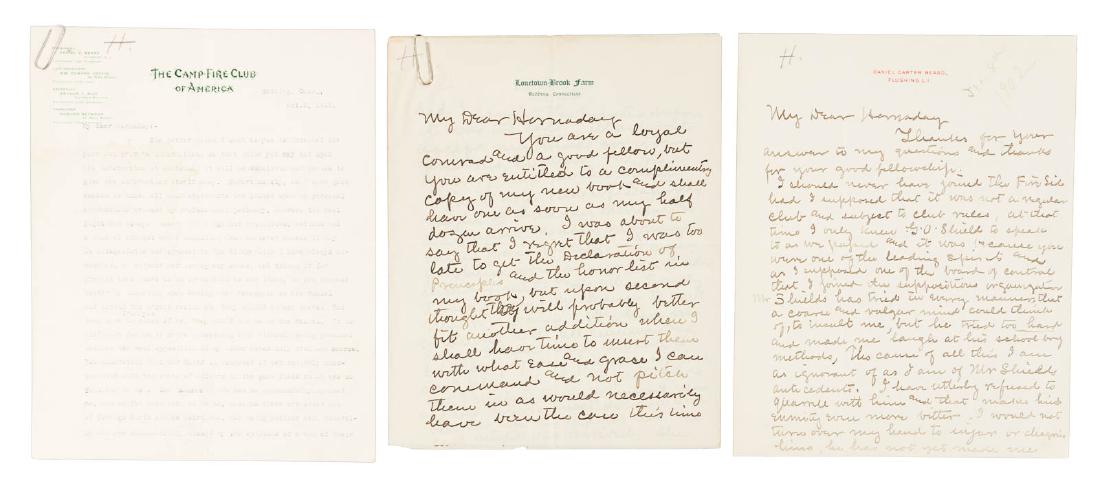 Dan Beard writes to William T. Hornaday (1 of 1)