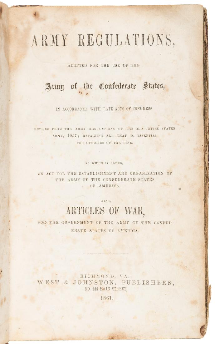Confederate Army Articles of War (1 of 2)