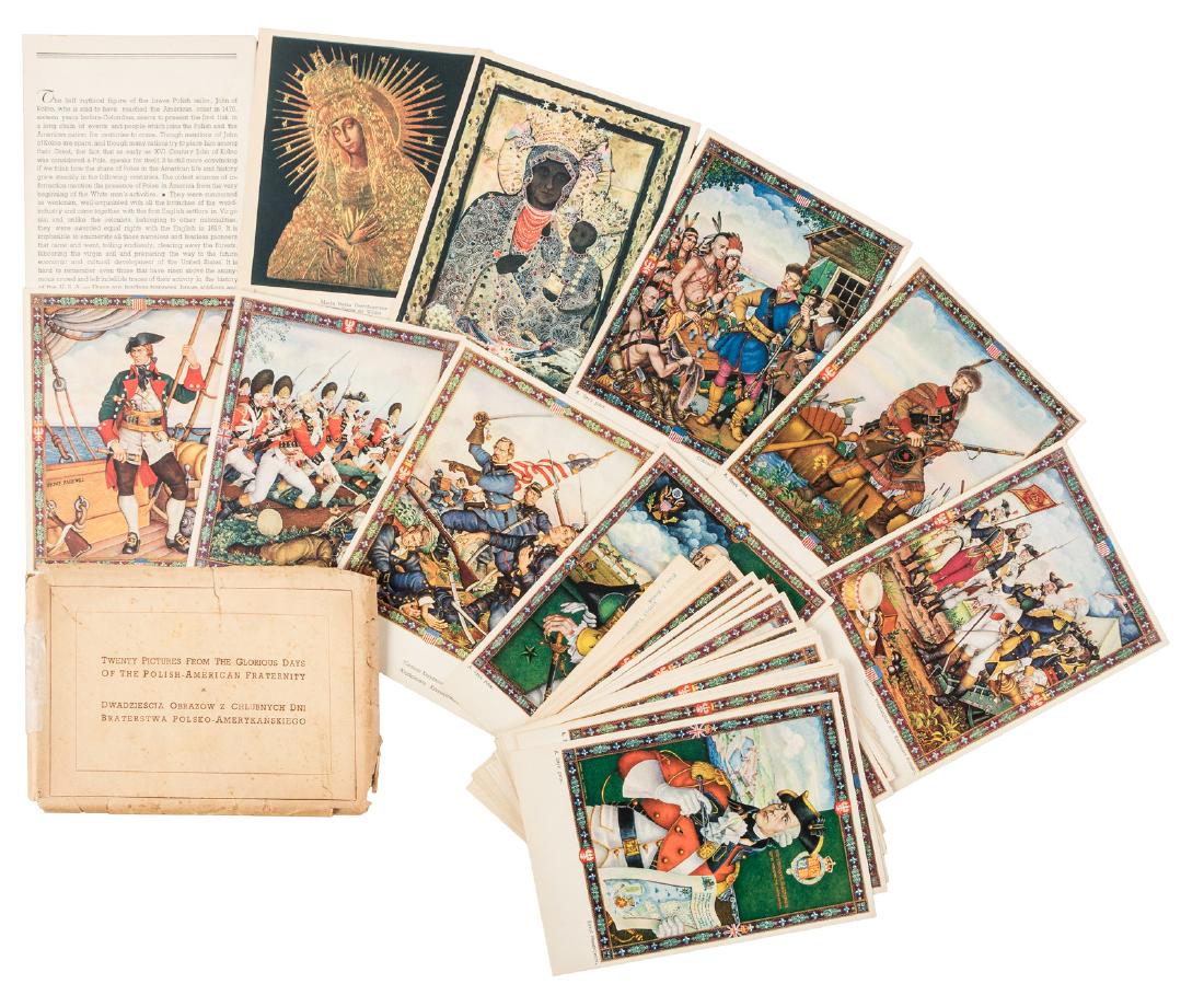 Rare Arthur Szyk set of historical Polish-American: Heading: (Szyk, Arthur – Polish-American, 1939) Author: Title: Rare Syzk illustrated set of 20 postcards for the Polish Pavilion at the 1939 New York World’s Fair Place Published: Publisher: Da
