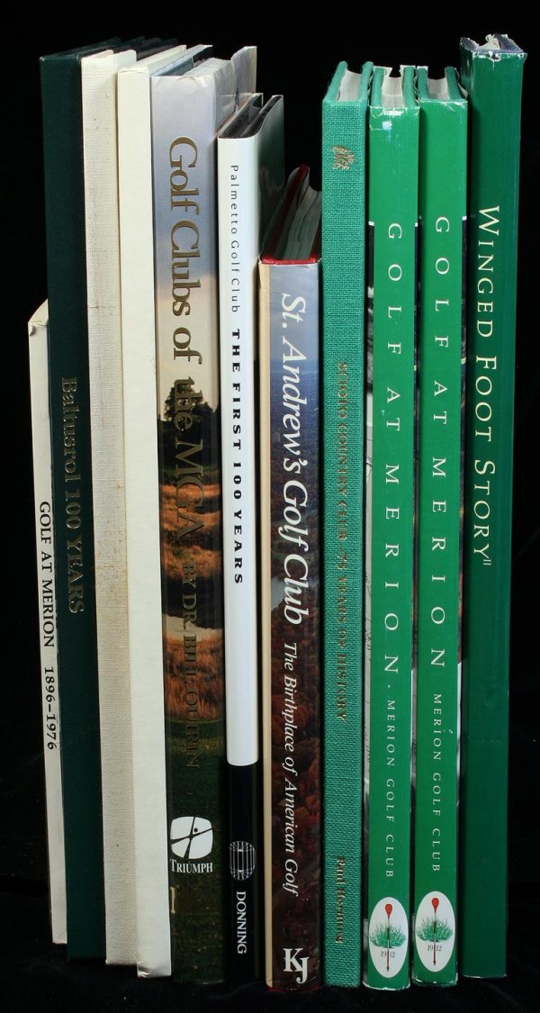 Group Lot Golf Club Histories U.S. books signed