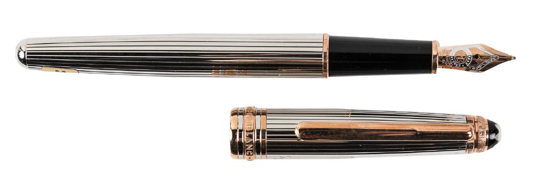MONTBLANC Meisterstück STERLING SILVER 144 Anniversary: Heading: Author: Montblanc Title: Meisterstück Solitaire 144 Pinstripe 1924 Anniversary Limited Edition Fountain Pen Place Published: Germany Publisher: Date Published: 1999 Descriptio