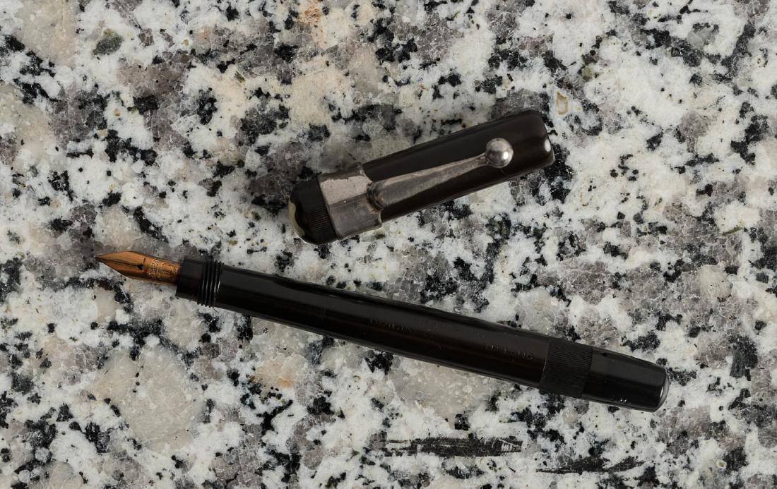 MONTBLANC No. 1M Safety Fountain Pen, Accommodation: Heading: Author: Montblanc Title: No. 1M Black Hard Rubber Mini Safety Fountain Pen, Accommodation Clip Place Published: Germany Publisher: Date Published: 1920-1930 Description: <