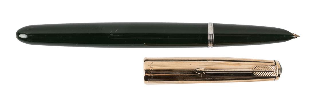 PARKER 51 14K Rolled Gold CORDOVAN BROWN Fountain Pen (1 of 1)