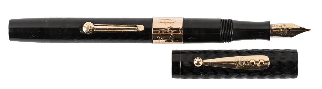 WATERMAN 752 Black Hard Rubber CHASED Fountain Pen, (1 of 1)