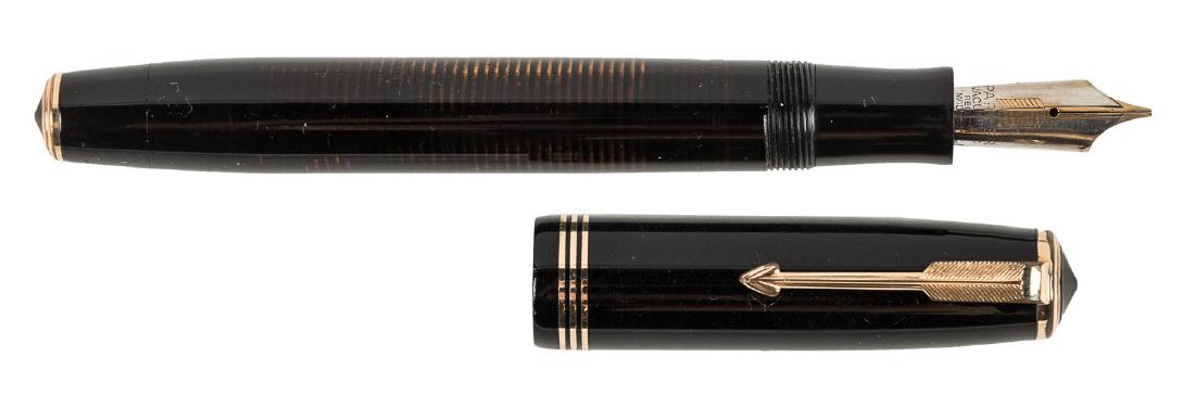 PARKER Vac OVERSIZED Black Stripe Fountain Pen, (1 of 1)