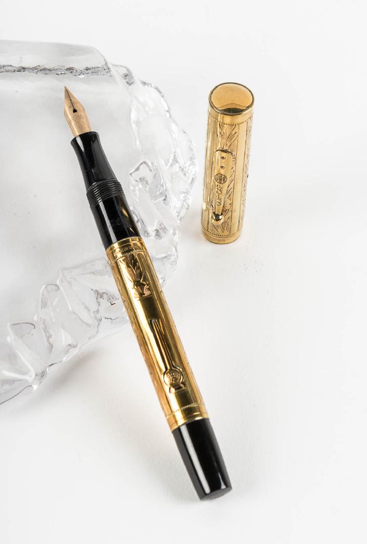 WATERMAN No. 0552 Fountain Pen, PANSY PATTERN Overlay,: Heading: Author: Waterman Title: No. 0552 Fountain Pen, Gold-Filled Pansy Pattern Overlay Place Published: United States Publisher: Date Published: c.1925 Description: No.