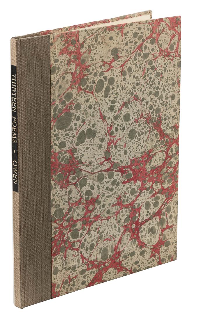 Wilfred Owen Thirteen Poems Gehenna Press: Heading: Author: Owen, Wilfred Title: Thirteen Poems Place Published: Northampton, Mass. Publisher:Gehenna Press Date Published: 1956 Description: Not paginated. Illustrati