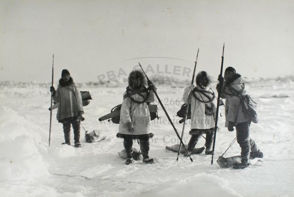 Large Photograph of Eskimo Hunters