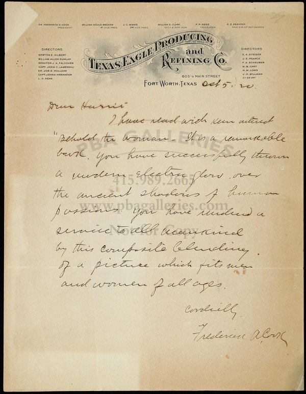 Archive of correspondence from Frederick A. Cook
