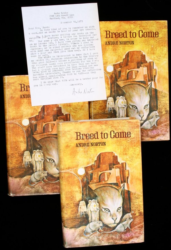 Andre Norton Breed to Come signed books + TLS