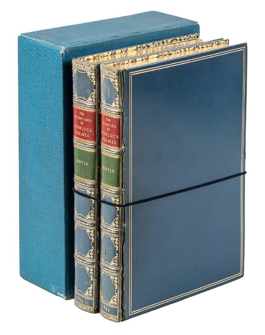 Two first editions by Conan Doyle finely bound: Heading: Author: Doyle, Arthur Conan Title: The Adventures of Sherlock Holmes and The Memoirs of Sherlock Holmes Place Published: London Publisher:George Newnes, Date Published: 1892, 1894<