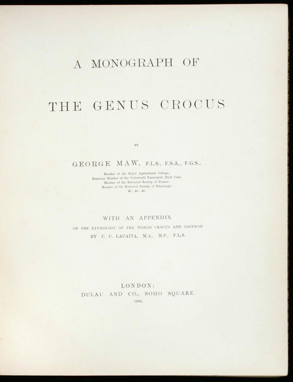 Maw's Genus Crocus with colored plates 1886 - 3