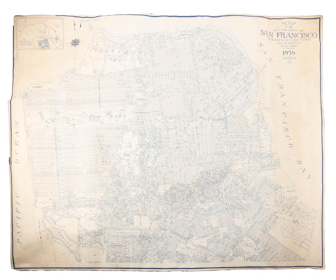 Large map of San Francisco, 1959 (1 of 6)
