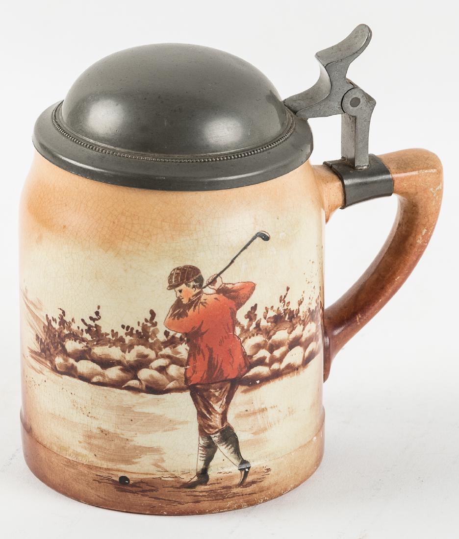Porcelain stein with golfing scene (1 of 2)