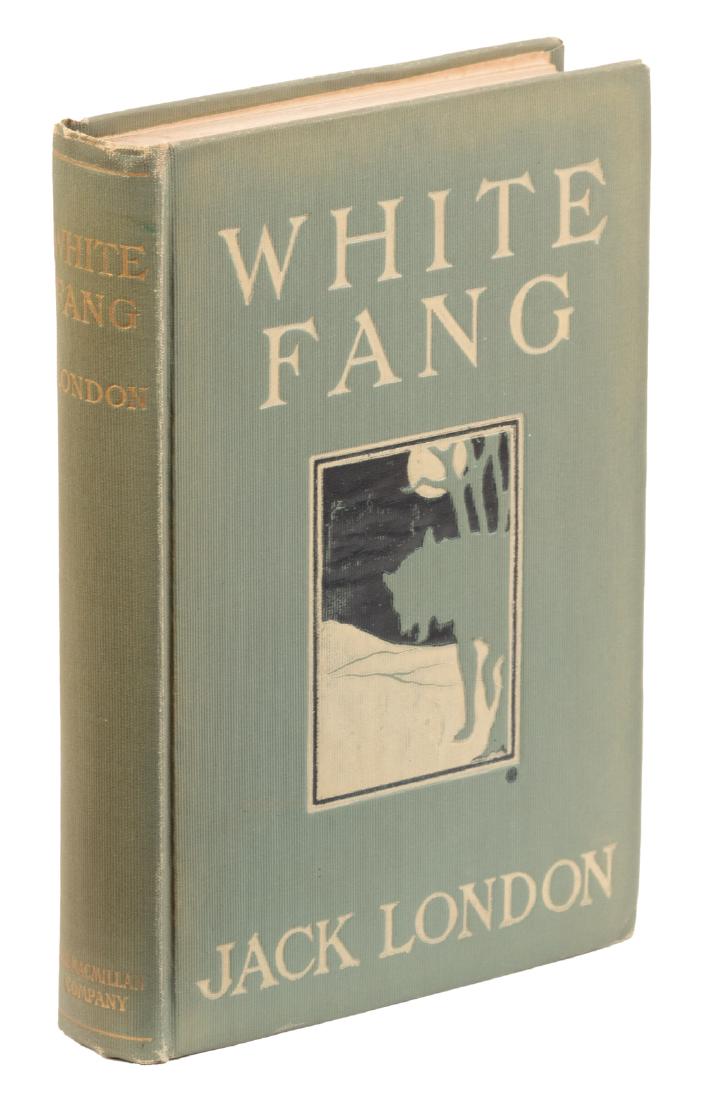 First Edition of London's White Fang: Heading: Author: London, Jack Title: White Fang Place Published: New York Publisher:Macmillan Date Published: 1906 Description: vii, [3], 327, [1] + [4] ad pp. Frontis. & 7