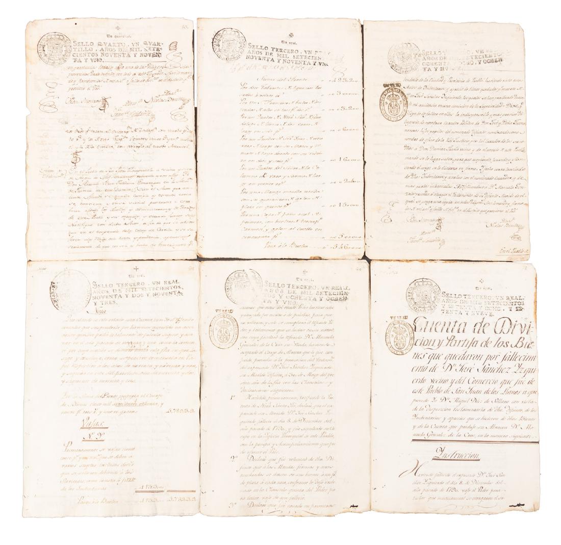 Colonial Mexican testament, 1791: Heading: (Mexico) Author: Title: Manuscript testament ("testamento y bienes") of Jose Sanchez Isquierdo, who died in 1790 Place Published: Mexico Publisher: Date Published: 1790-1791 D