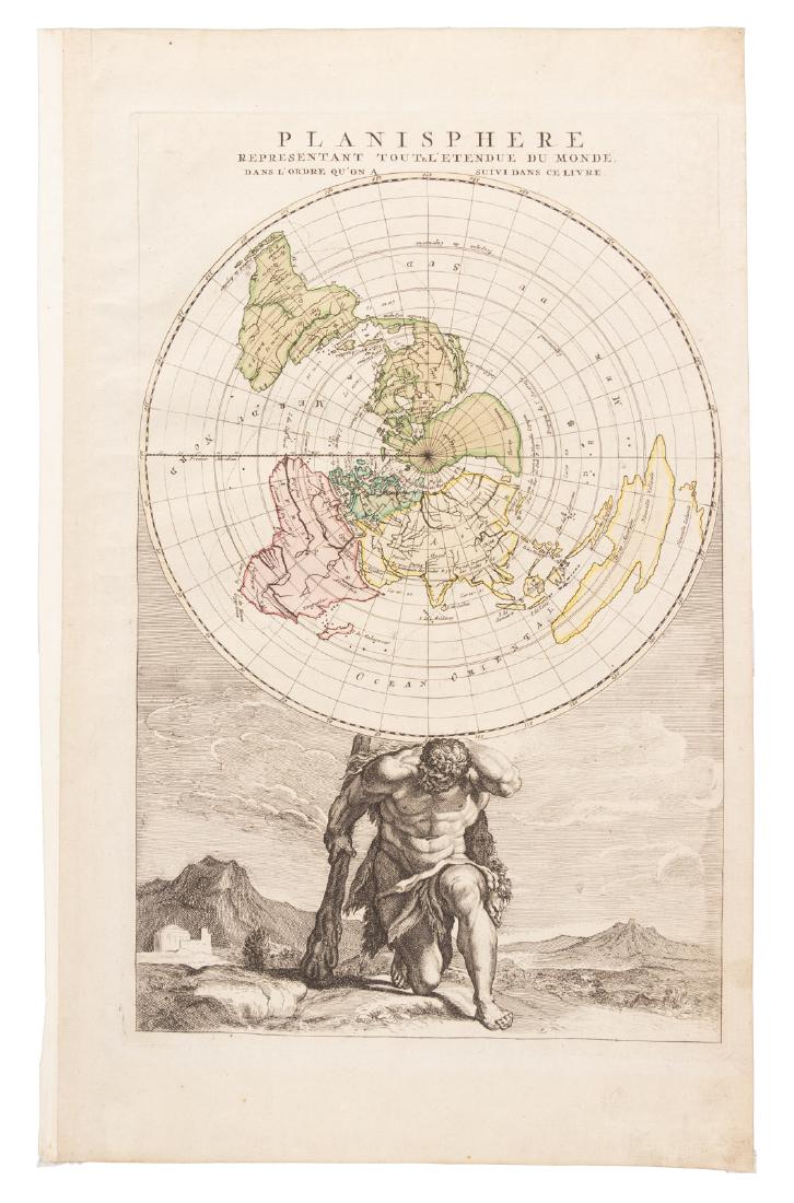 World map centered on north pole, 1792 (1 of 3)