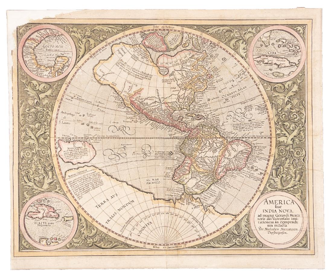 Mercator's map of Americas in 1595 (1 of 7)
