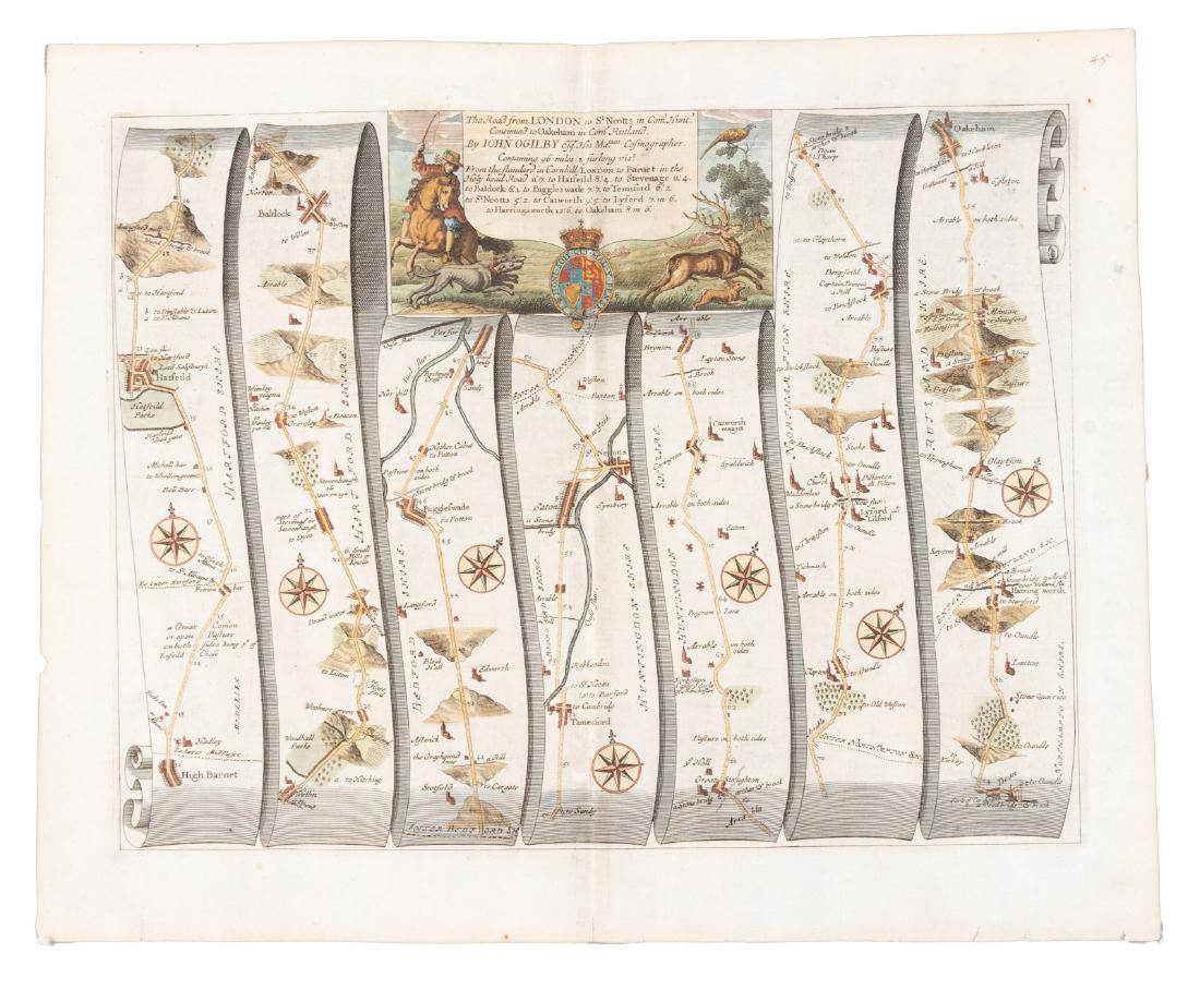 Early English road map by John Ogilby (1 of 1)