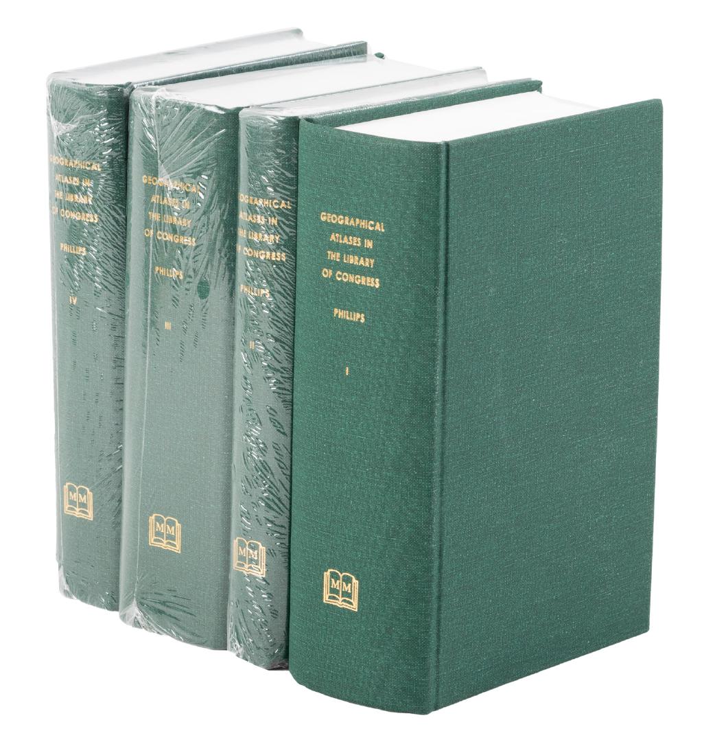 List of Geographical Atlases Martino ed 4 vols: Heading: (Reference) Author: Phillips, Philip Lee Title: A List of Geographical Atlases in the Library of Congress, with Bibliographical Notes Place Published: [Storrs-Mansfield] Publisher:[Maurizio M