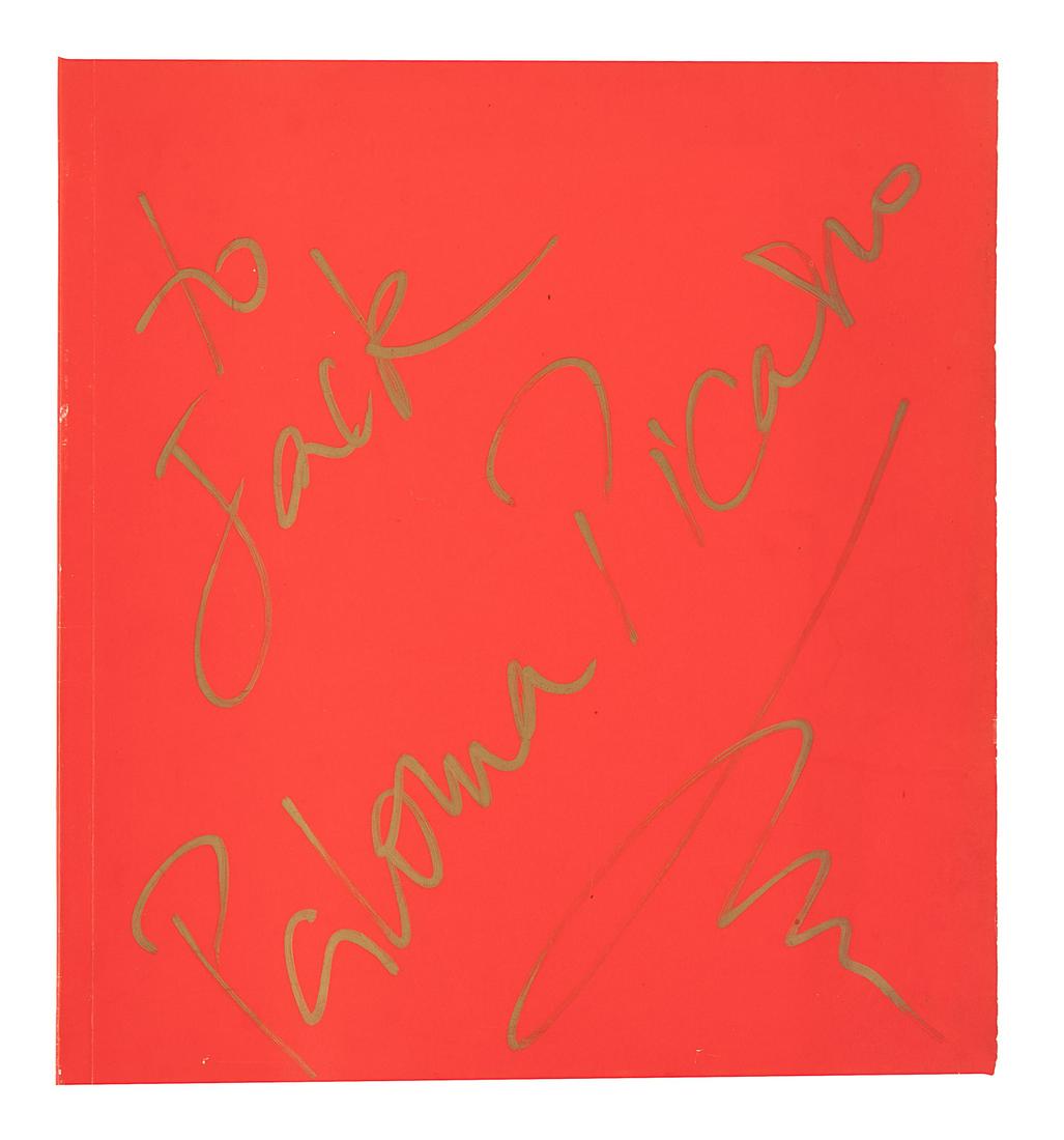 Inscribed by Paloma Picasso: Heading: (Picasso, Paloma) Author: Title: Paloma Picasso Place Published: [n.p.] Publisher:[Parfums Paloma Picasso inc.] Date Published: 1984 Description: 11 pp. of color p