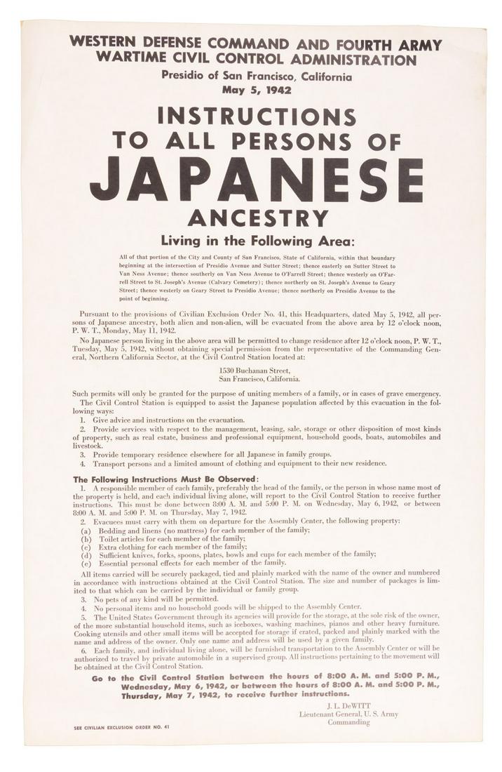 Japanese Exclusion Act broadside May 5, 1942 (1 of 1)